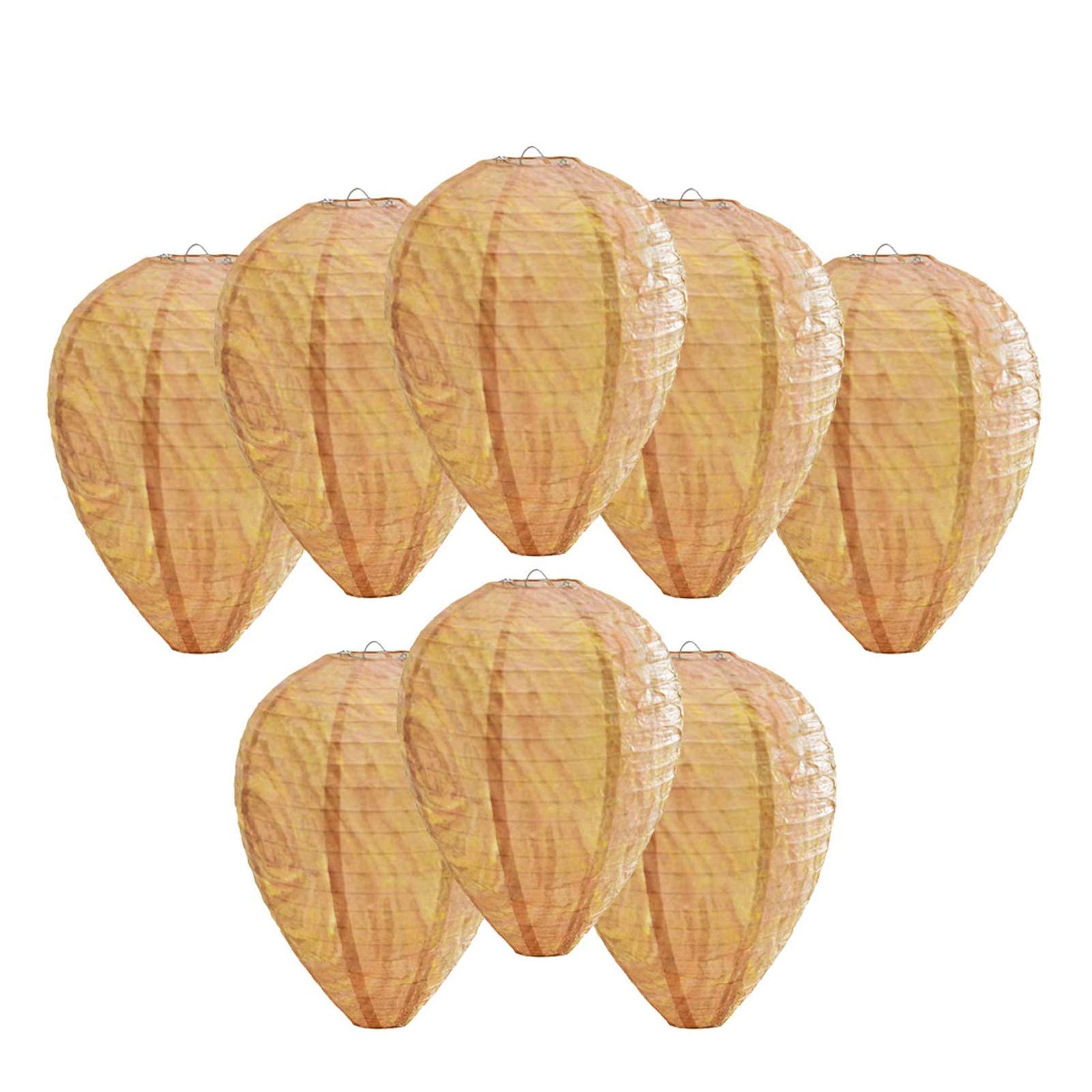 ZeeDix 8 Pack Hanging Paper Fake Wasp Nest Decoy- Eco Friendly Effective Deterrent Bee Hornets Wasp Nest for Outdoor, Home and Garden(8.66"×11",Warm Color)