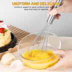 NileHome Stainless Steel Whisk 8" Hand Blender + 10" Semi-Automatic Rotary Kitchen Whisk Kitchen Wisk Wire Whisks for Cooking, Whisking, Blending, Beating, Stirring- 2 Pack...