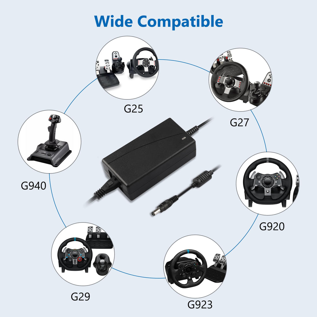 Replacement for Logitech G920 G29 Power Supply, 24V Power Adapter for Logitech Driving Force Racing Wheel G923 G25 G27 G940 GT Racing Wheel APD DA-42H24, AD10110LF, 190211-0010