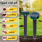 8PK new Green Mole Repellent for lawns Gopher Repellent Ultrasonic Solar Powered Snake Repellent Deterrent Mole Repeller Vole Repellent Outdoor Lawns Garden Yard All Pests Sonic Spikes Stakes Chaser