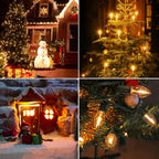 KGC 25Pack C7 LED Christmas Light Bulb, E12 Base Waterproof LED Bulbs for String Light, 0.6W 2200K Warm White 50LM, Clear Plastic Night Lights C7 LED Replacement Bulbs for Christmas String Lights.