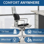 Memory Foam Seat Cushion & Lumbar Support Pillow for Office Chair Car Wheelchair Orthopedic Chair Pad and Back Cushion with Adjustable Straps for Lower Back, Tailbone, Sciatica, Hip Pain Relief
