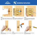 HOMOTEK 1 Pack Privacy Sliding Door Lock with Pull - Replace Old Or Damaged Pocket Door Locks Hardware Quickly and Easily, 2-3/4”x2-1/2”, for 1-3/8” Thickness Door,Brushed Brass