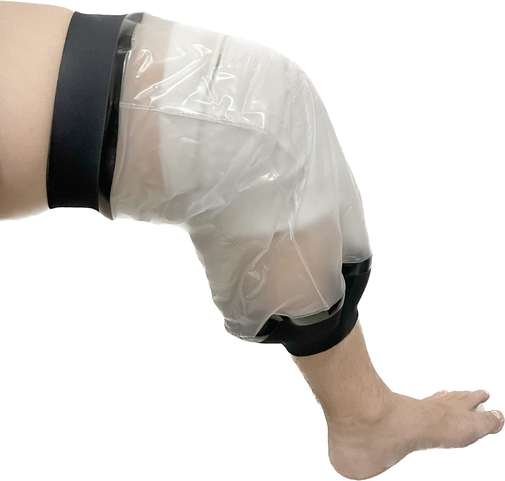 Adult Knee Cast Cover Shower Waterproof Knee Surgery Shower Cover, Watertight Shower Bandage and Wound Protector for Knee Replacement and ACL Surgery, Fit Upper Knee Circumference 11.8" to 20.8"