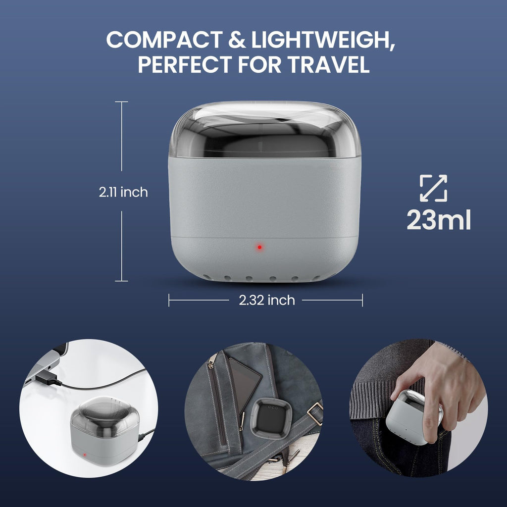 AUZEAL Nose Wax Kit Men, Mini Wax Warmer for Hair Removal, Mini Wax Kit for Noes and Ear, 100g Wax Beads, 40 Sticks, USB Fast Heat, Smart Constant Temp, Upgraded Size, Multi-Accessories, Gray