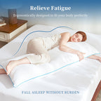 Memory Foam Body Pillow Insert - Full Body Pillow for Adults - Soft Large Long Bed Pillow for Side Sleeper (White, 20 Inchx54 Inch)