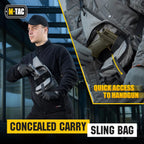 M-TAC Tactical Sling Bag for Men - Crossbody Concealed Carry Bag - Grey Mens Crossbody Holster Bag