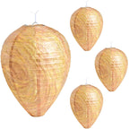 ZeeDix 4 Pack Hanging Paper Fake Wasp Nest Decoy- Eco Friendly Effective Deterrent Bee Hornets Wasp Nest for Outdoor, Home and Garden(8.66"×11",Warm Color)