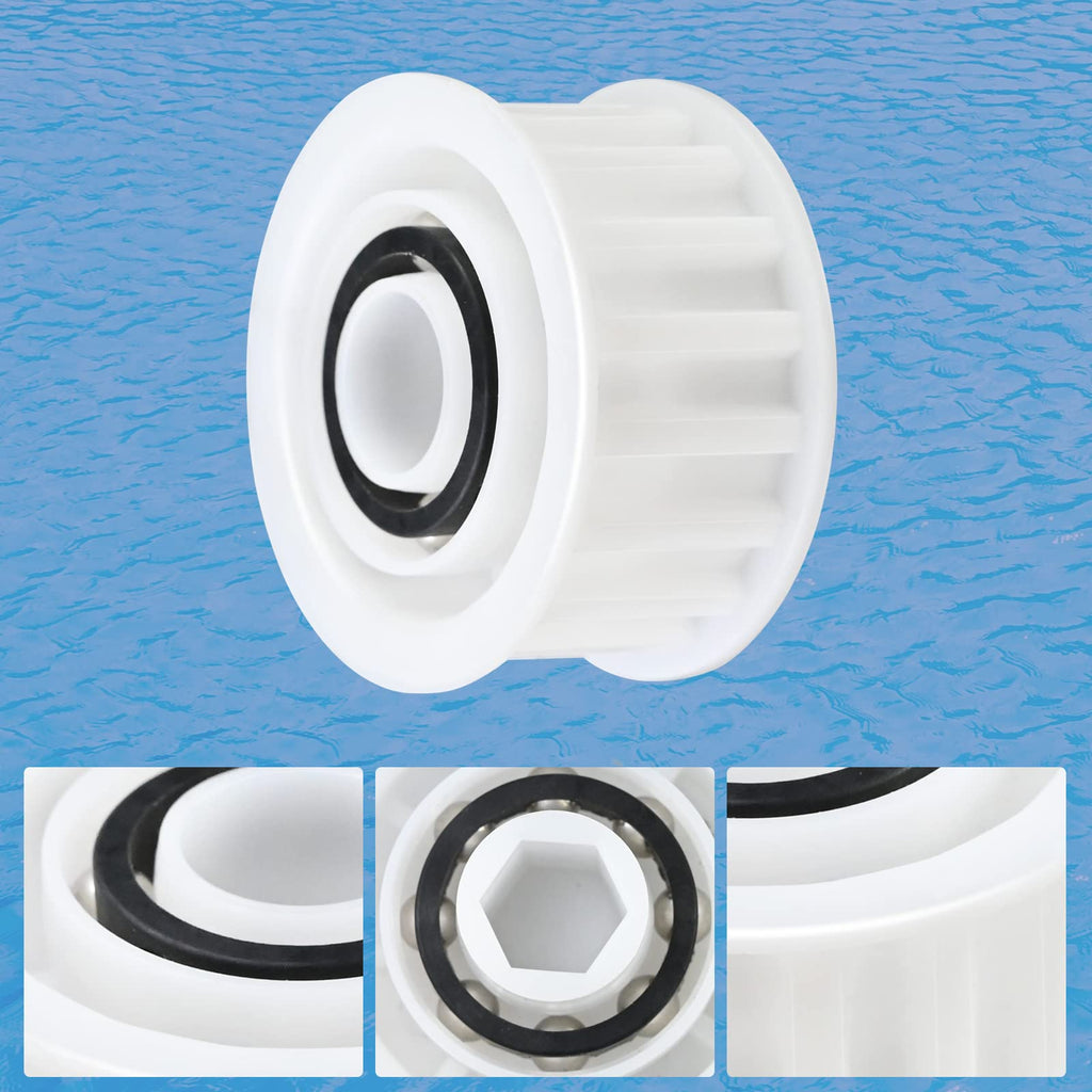 Upgrade 4 Pack Guide Wheels with 2 Pulley Gears, Part Number 3884997-R6, Replacement Compatible with Maytronics Dolphin, Nautilus CC Plus Automatic Robotic Pool Cleaner M200/M400/M500 &Dx3/Dx4/Dx6