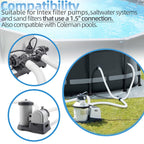 1.5" Pool Pump Hose for Intex Sand Filter Pumps & Saltwater Systems, 29060E Pool Filter Hose for Intex & Coleman Above Ground Pools Parts- 59" Long replacement hoses (Set of 2)