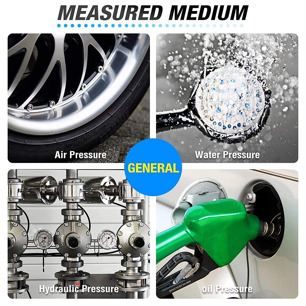 MEANLIN MEASURE 1/2" NPT Bimetal Thermometer for Hot Water, Boilers and Pipes, 3" Dial, 4" Lead-Free Brass Stem, Temperature Range 0-250°F/-20-120°C, Accuracy 2%, Center Back Mount