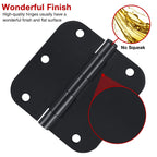TDCHINGES 30 Pack Rounded Matte Black Door Hinges 3.5 Inch 5/8" Radius Interior 3 1/2 Inch Door Hinges Flat Iron Bifold Easy Installation Door Hinges for Doors 3 ½" Hardware Controls