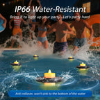 GGNOO Solar Floating Pool Lights, 5-Pack Solar-Powered Float Candles Lamps Tea Light for Pond Party Garden Backyard Outdoor Decor