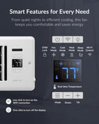 Super Quiet Register Booster Fan for 4" x 10" Register Holes, Smart Register Vent with Dual Intelligent Thermostat and WIFI App Control, Heating Cooling AC Vent Fan (White)