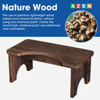 AZEN Wood Toilet Stool Squat Adult, Poop Stool for Bathroom Adults, Portable Toilet Potty Stool for Adults, 7 Inch Height