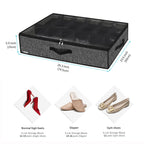Sturdy Under Bed Shoe Storage Organizer, Set of 2, Fit 12 to 24 Pairs, Underbed Shoes Closet Storage Solution with Clear Window, Breathable, L29.3 x W23.6 x H5.9, Linen-like Black, MXAUBSB2P