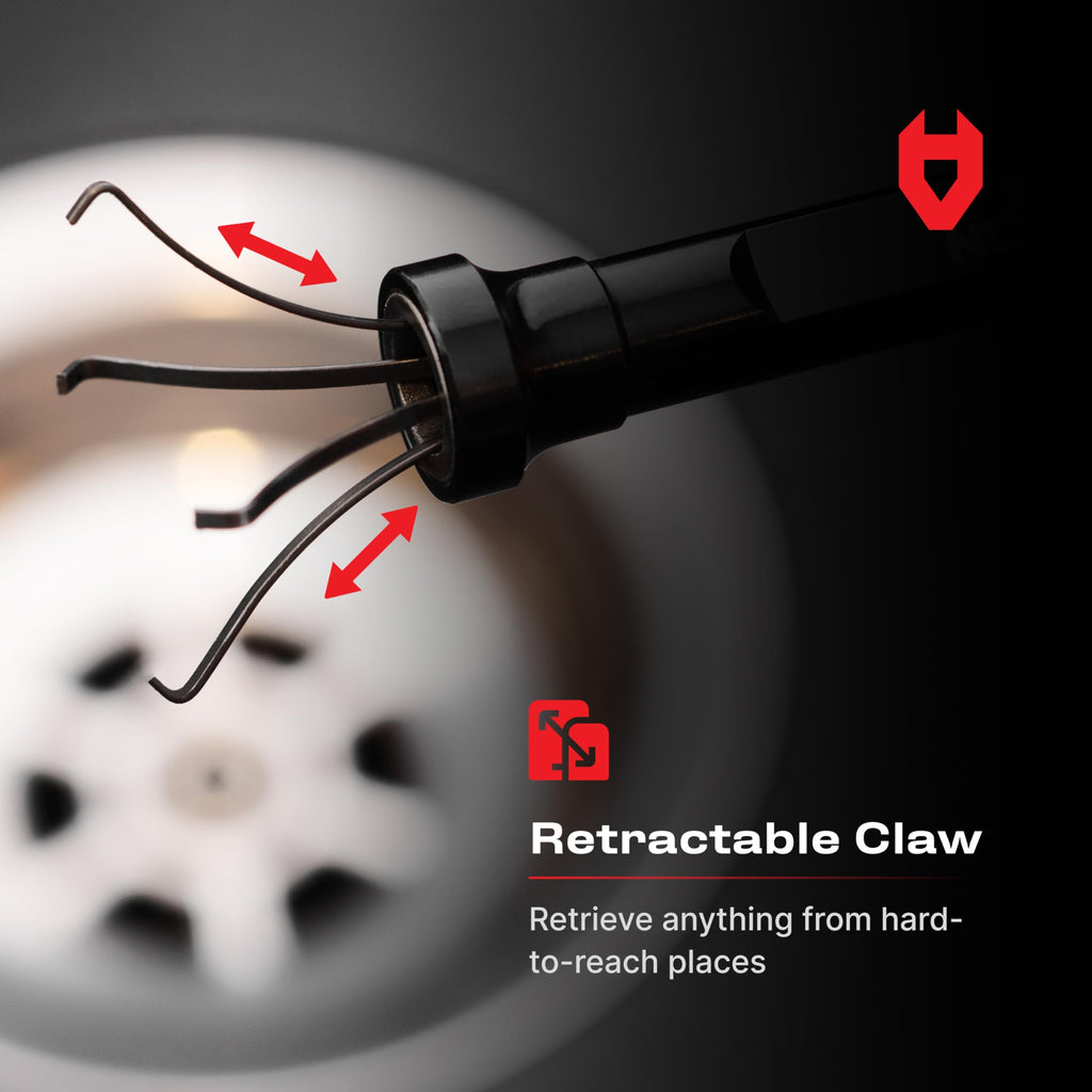 Magnetic Flexible Claw Grabber Pickup Tool with Bright LED Light - 27.7in Long Magnetic Pickup Tool, Retractable Claw Grabbing Tool, Magnetic Grabber Tool with 5lb Pull Strength Pick Up Tool