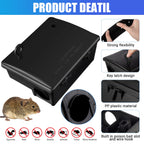 6 Pack Rat Bait Stations Large Rodent Bait Station with Key Reusable Mouse Bait Stations Mice Bait Blocks Heavy Duty Bait Boxes for Outdoor Rodents Mice Bait Blocks, Bait Not Included (Black)