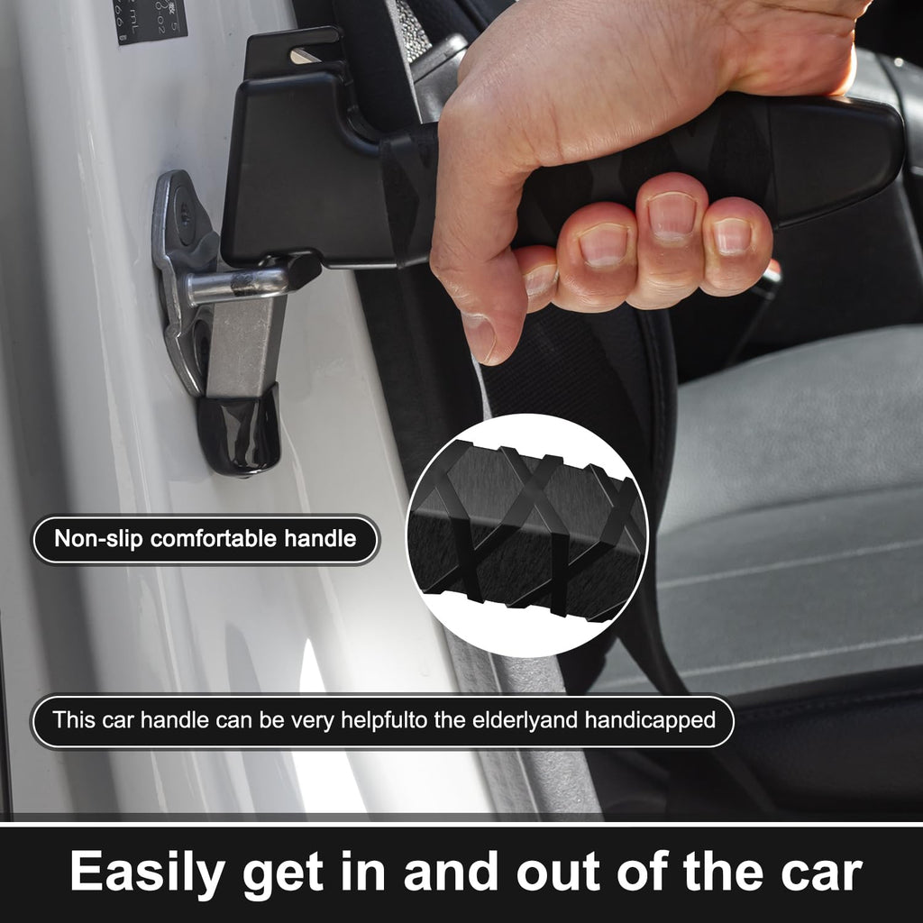 2 Pack Car Door Handle Assist for Elderly – 3-in-1 Car Handle Assist Auto Cane with Seat Belt Cutter & Window Breaker Car Door Latch Handle for Safe Entry/Exit Car for Seniors & Handicapped (2 Pack)