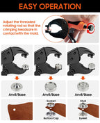 Heavy Duty Snap Fastener Tool, Snap Setter Tool with 100 Sets 4 Color Boat Cover Snaps, Snap Repair Kit, Repairing Boat Covers, Canvas, Fabric, Tarps