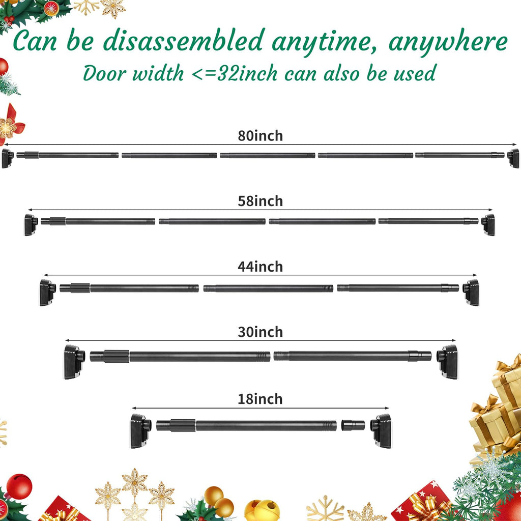 Garland Hanger for Front Door Frame, Adjustable Fits 18"-80" Doors（Large），Heavy-Duty Christmas Halloween Decoration Holder for Wreaths, Lights & More | No Screws, Drilling, Glue-Damage-Free