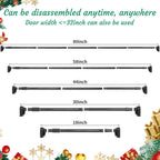 Garland Hanger for Front Door Frame, Adjustable Fits 18"-80" Doors（Large），Heavy-Duty Christmas Halloween Decoration Holder for Wreaths, Lights & More | No Screws, Drilling, Glue-Damage-Free
