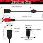 Enhon 2 Pack Accessory Cord with 1 LED Light Bulb, Blow Mold Light with C7 Lamp, Black Cord with On/Off Switch Plug, Christmas Village Light for Holiday Indoor Decor Craft Projects (Red)