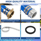 2" x 50 ft Backwash Hose for Swimming Pools, Heavy Duty PVC Lay Flat Water Discharge Hose,Durable Pool Drain Hose with Aluminum Pin Lug Fittings for Pump And Filters