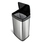 NINESTARS DZT-50-28 Automatic Touchless Motion Sensor Rectangular Trash Can, 13 Gal, Black Trim