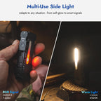 WUBEN X4 EDC Flat Flashlight with RGB Light, 1500 Lumens Mini Flashlight with Tactical Switch and Magnetic, IP68 Portable Pocket Clip USB C Flash Light for Camping, Checking, Emergencies