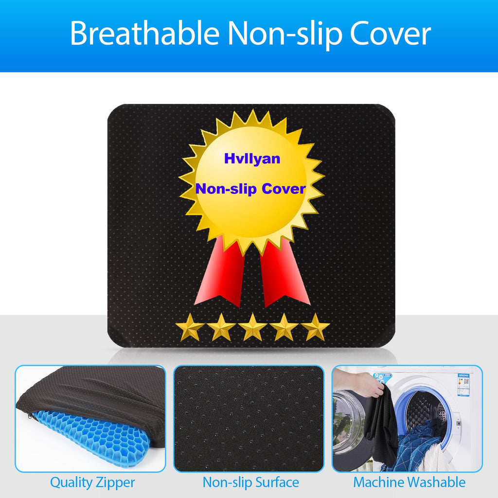 Gel Seat Cushion for Long Sitting (Thick & Extra Large), Gel Cushion for Wheelchair Soft, Gel Chair Cushion Comfy, Gel Car Seat Cushion Breathable, Gel Seat Cushion for Office Chair for Hip Pain