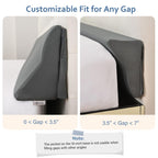 Vekkia King Bed Wedge Pillow for Headboard Gap Filler(0-7"),High-Density Foam,Prevents Pillows & Items from Falling,Ergonomic Design,Large Storage Pockets, Removable&Washable Cover,Gray,76''x7''x11''