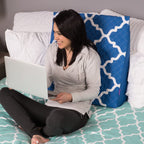 HealthSmart Wedge Pillow Cover for Bed Wedges, Wedge Pillow Case, with Rip & Spill Protection, Fits 24 x 24 x 12 Inch Wedges, Blue Moroccan