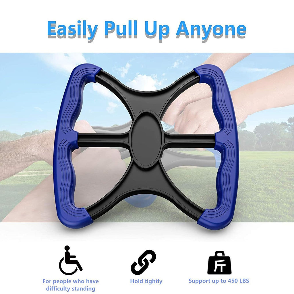 Lift Assists Standing Aid-Handicap Bar with No-Slip Grip Handles, Portable Lift Aid for Handicapped, Blue with Rubber Grip Handicap Bar Lift Aid to Transfer Elderly Senior Bariatric