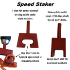 KEYFIT TOOLS  Ground Anchor Speed Staker Drill in Your Heavy Duty Spiral Ground Anchors in Seconds. Multi Functional Works On Dog Ties Tree Anchors Screw in Tent Stakes Solid Steel