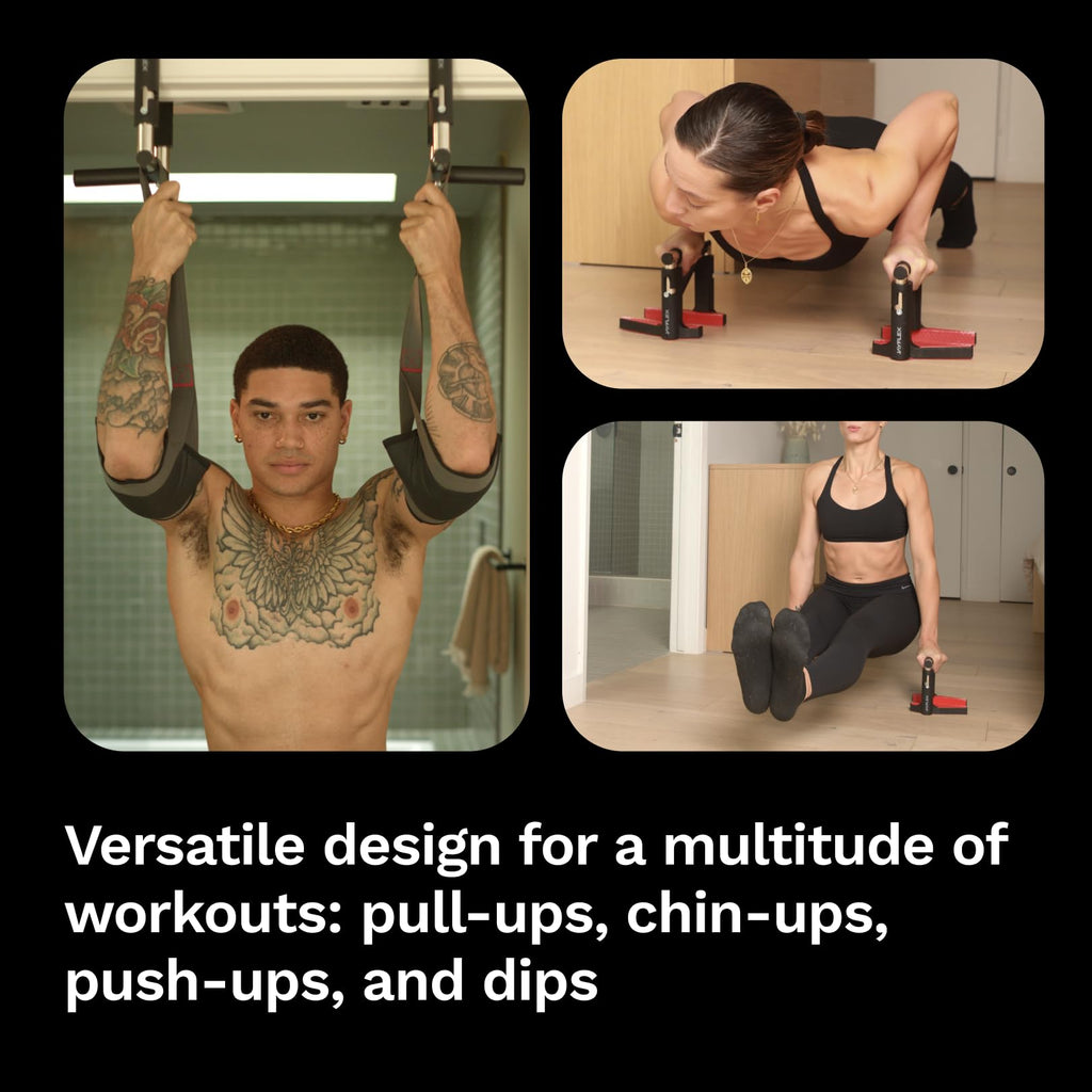 JAYFLEX CrossGrips Compact Pull Up Bar - Pull Up Bar Door Frame for Work from Home Fitness - Adjustable Door Frame Pullup Bar Handles - 250 lbs Capacity