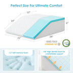 Cozymaker 6" Leg Elevation Pillows for Swelling, Cooling Gel Memory Foam Wedge Pillows for After Surgery, Sciatica Back Knee Hip Ankles Pain Relief, Leg Pillows for Sleeping