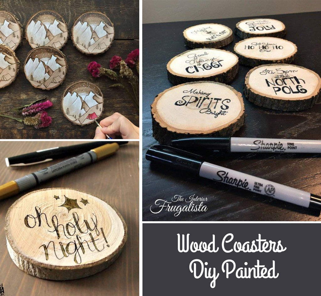 ilauke Natural Wood Slices 30Pcs 3.1''-3.5'' Unfinished Wood Crafts with Pre-drilled Hole, Wood Slices Ornaments for Christmas DIY Rustic Crafts Wooden Circles Coasters Wedding Decor, 33 Feet Twine
