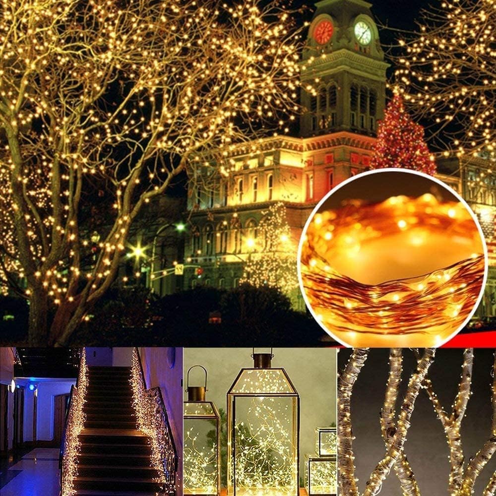 Solar Fairy Lights, 2-Pack Total 80FT 240LED Solar String Lights Outdoor Waterproof 8 Lighting Modes for Patio Fence Party Garden Yard Home Holiday Tree Outdoor Decoration (Warm White)