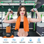 Microfiber Travel Sports Towel-Quick Dry Towel,Soft Lightweight Microfiber Camping Towel Absorbent Compact Travel Towel for Camping Gym Beach Bath Yoga Swimming Backpacking (M:40''x20''-Orange)