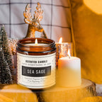 4 Pack Candles for Home Scented, Lavender Sage Sandalwood Candles, 28 OZ Aromatherapy Jar Candles, 50 Hours Long Burning Time, Christmas Scented Candle Set Gifts for Women and Men