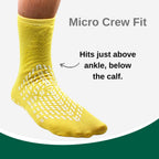 HCS Hospital Socks with Grips for Women & Men (6 Pairs) - Non Slip Socks for Elderly/Non Skid Socks for Seniors - Fall Risk Patient Slippers (Yellow)