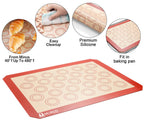 Stainless Steel Baking Sheet Tray Cooling Rack with Silicone Baking Mat Set, Cookie Pan with Cooling Rack, Set of 9 (3 Sheets + 3 Racks + 3 Mats), 10/12/16 Inch, Easy Clean