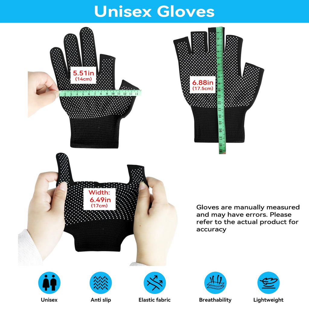 Winter Touchscreen Gloves for Women and Men, Anti-Slip Light Weight Half-Finger Gloves for Hiking, Warm Glove Cycling Driving, Cold Weather, Running, Outdoor Sports, Daily Work(5 fingers-2 Pairs)