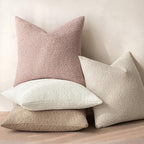 MIULEE Set of 2 Beige Throw Pillow Covers 22x22 Inch Decorative Couch Pillow Covers Textured Boucle Accent Solid Christmas Pillow Cases Soft for Cushion Chair Sofa Bedroom Livingroom Home Decor