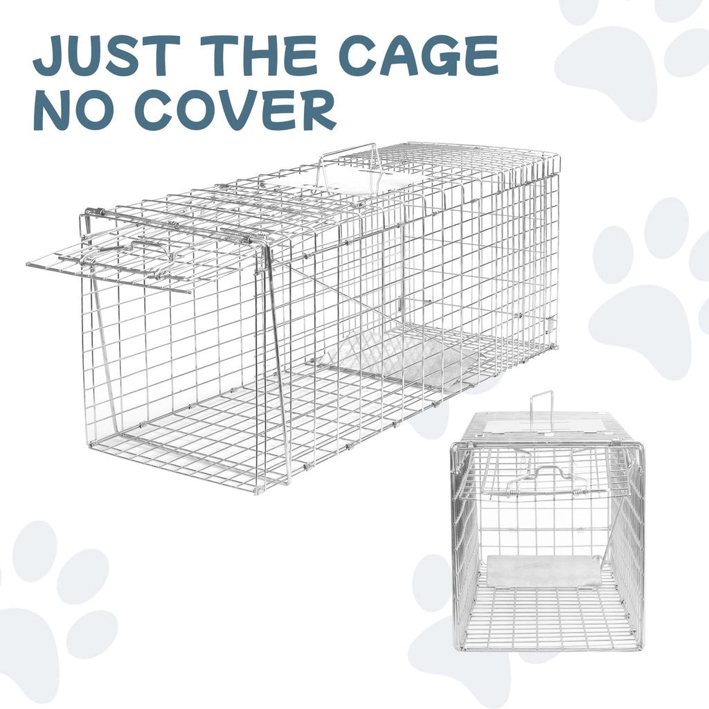Aledaras Animal Trap 24"x8"x7" Cage Trap, Heavy Duty Folding Raccoon Traps, Humane Cat Trap for Stray Cats,Rabbits,Squirrels,Outdoor Small Animal Trap,Humane Catch & Release