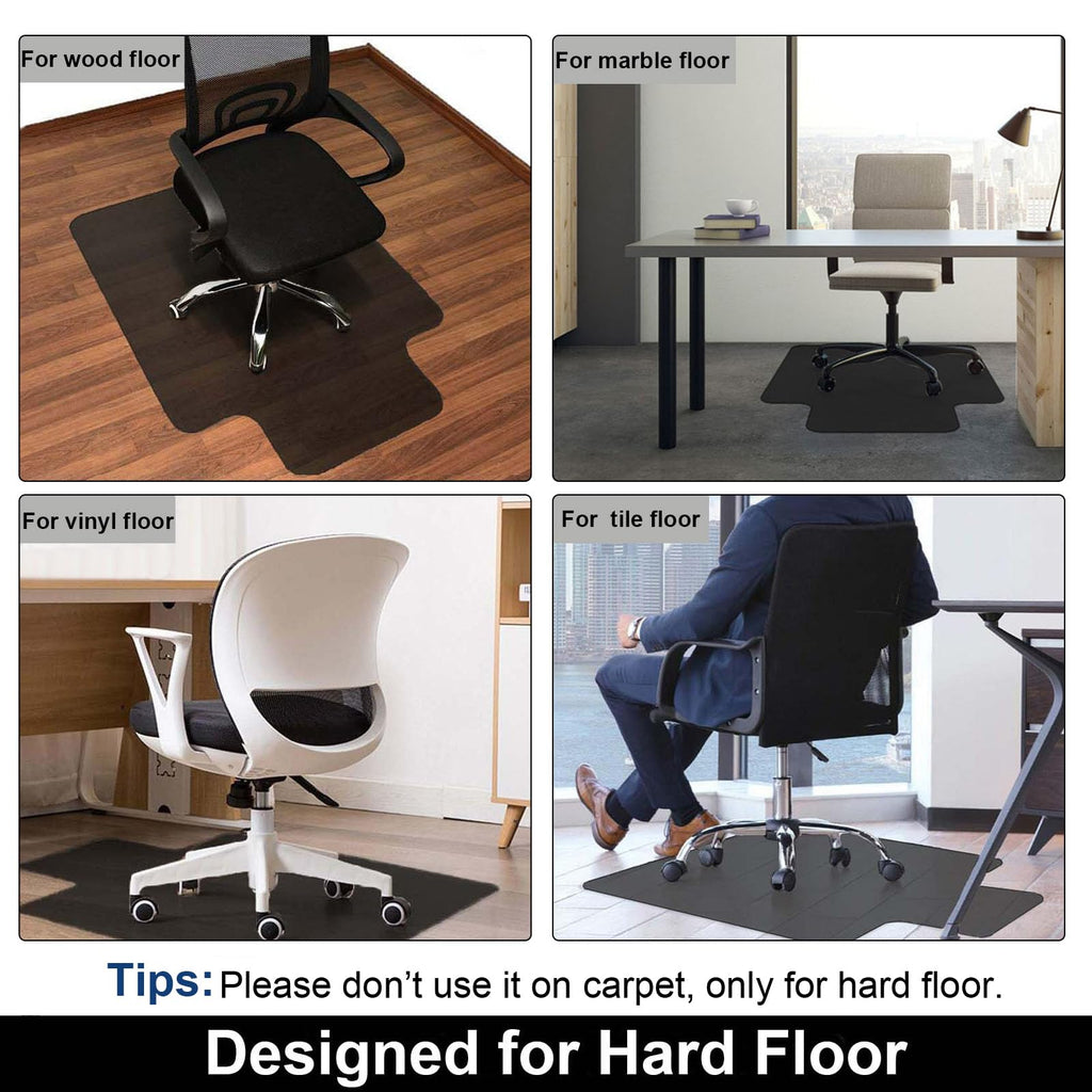 AiBOB Office Chair Mat for Hardwood Floor, 36 X 48 inches, Hard Floor Chair Mats Under Computer Desk, Easy Glide for Rolling Chairs, No Curling