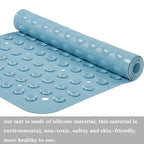 YANZIFLY Bathtub Mat for Shower: Soft Silicone 16 X 40 Inch Bath Mat Non Slip with Suction Cups Tub Mat for Bathroom for Kids Elderly Extra Large Shower matt Machine Washable - Blue