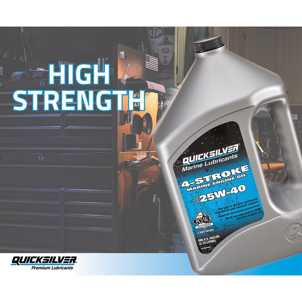 Quicksilver 25W-40 4-Stroke Marine Engine Oil, 1 Gallon