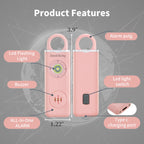 Imstriking Rechargeable Personal Safety Alarm Keychain for Women,Self Defense Keychain Alarm with Strobe Light and 130dB Siren Help Women,Men,Elderly, Emergency Security Whistle Alert (Pink)